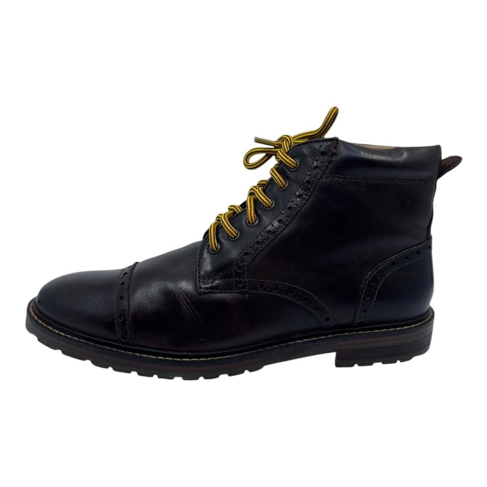 Florsheim Fenway Brogue Cap-Toe Boots Sz 9D Brown Design Cap Toe Preowned - Picture 11 of 14